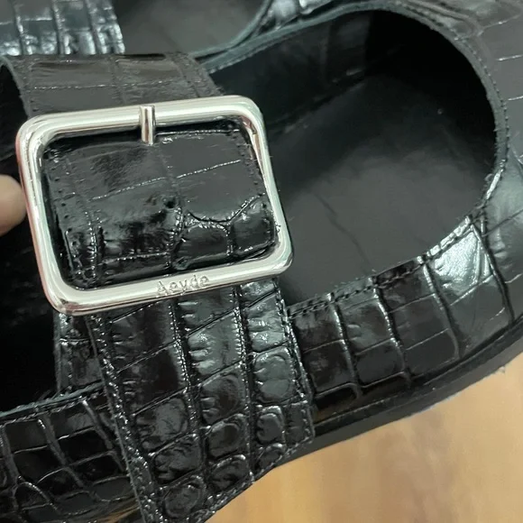 Aeyde Sunny Croc Leather Mary Jane Ballet Flats - Sz 36 - Picture 4 of 11